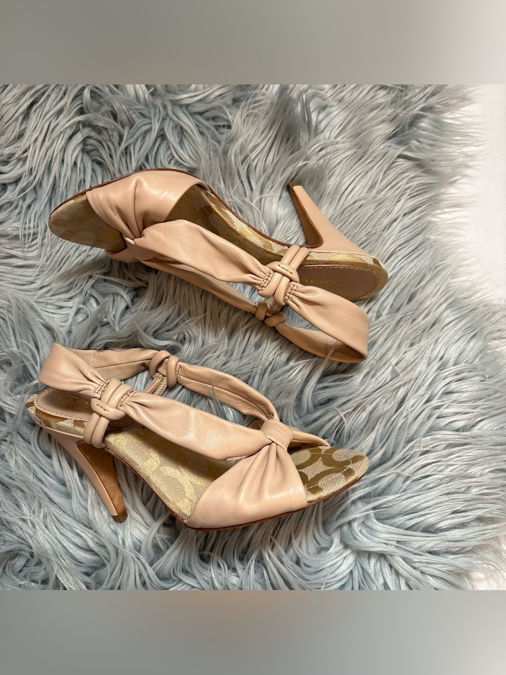 Coach Bailey Knot-Front High Heel Sandal in nude - 5
